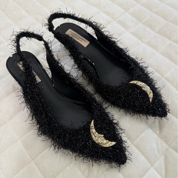 NEW Antonio Melani x Elizabeth Damrich Moon Boucle Frayed Detail Slingback Pumps - Picture 9 of 9